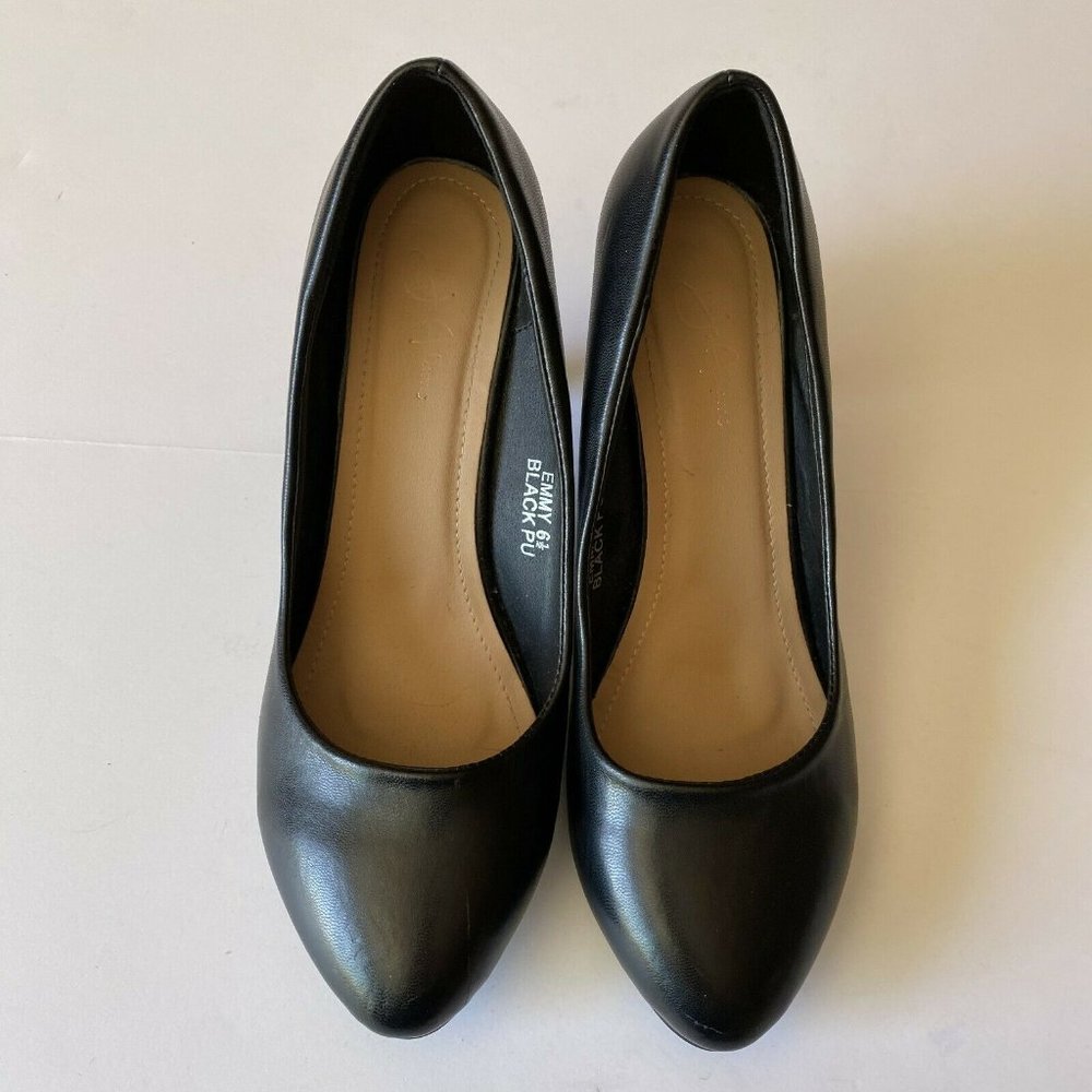 J. ADAMS EMMY WOMENS SOLID BLACK LEATHER SHOE 6.5